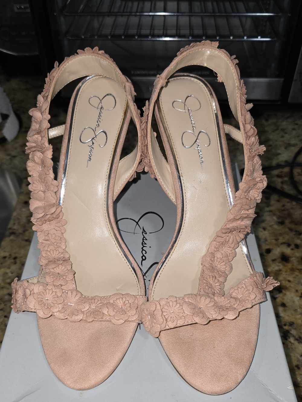 Jessica Simpson Pink Blush Floral Slingback Heels